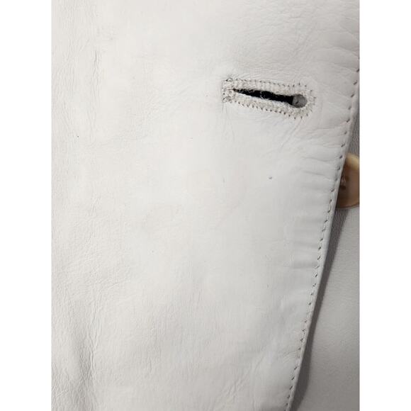 Vtg Santacroce Per Georgio's White Leather Pants & jacket Set Small READ! - Picture 14 of 16